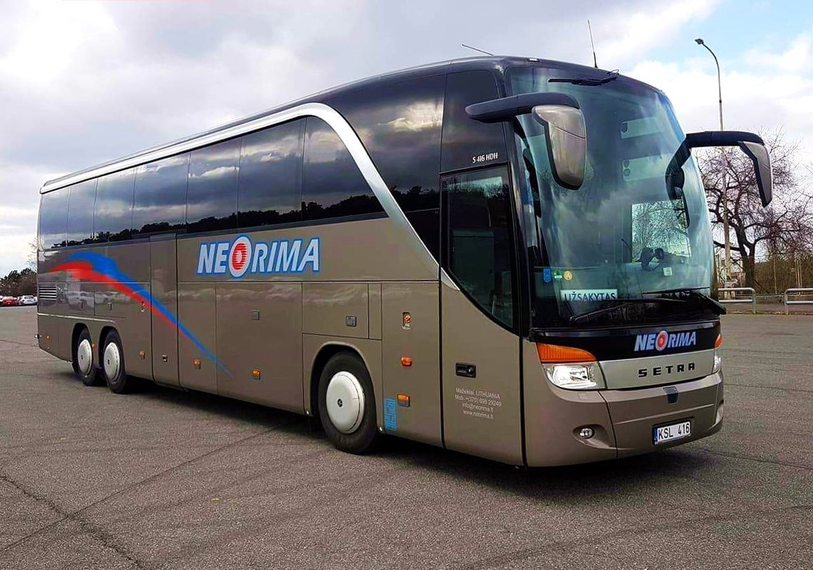Prabangus autobusas SETRA 416HDH. Autobuso nuoma kelionėms.